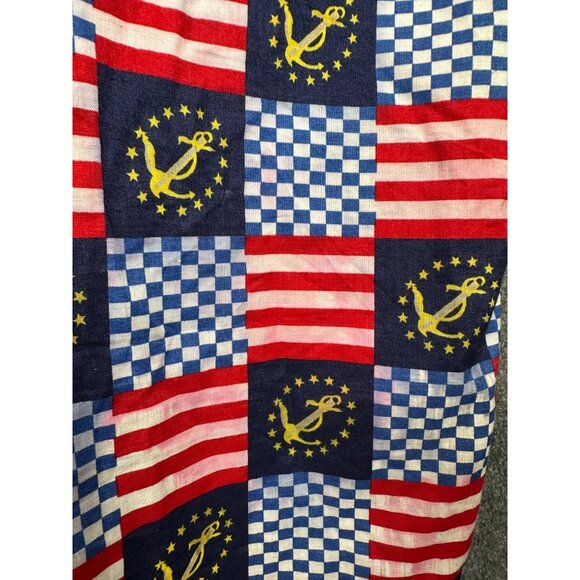 Vintage 90s NAUTICA Mens Nautical Patriotic Cotton Robe O/S American Flag - Picture 12 of 12